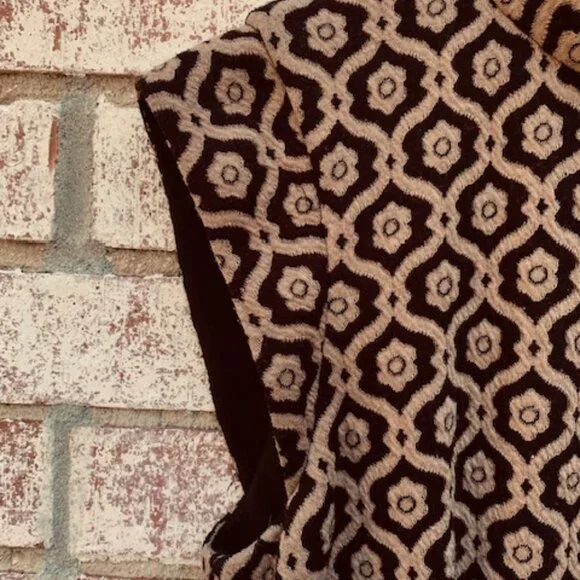 Nine West Jacquard Geometric Dress Sheath Black Tan Mandarin Size 10 - Picture 4 of 12